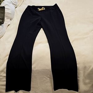 Black Office Pants with gold chain